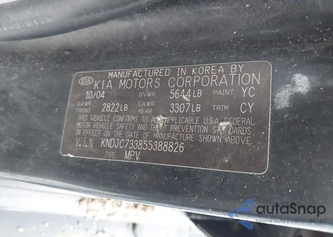 2005 Kia Sorento Ex/Lx из США, поврежденный, VIN KNDJC733855388826